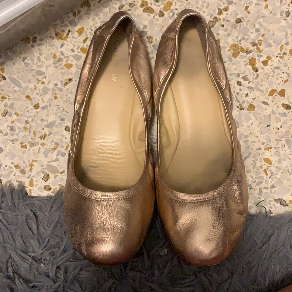 Cole Haan platinum flats